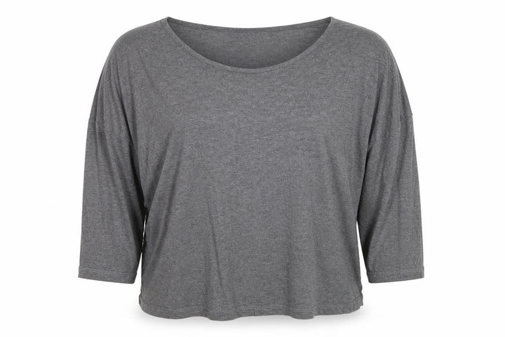 French Connection Women's Grey Relaxed 3/4 Sleeve Viscose T-Shirt Size S