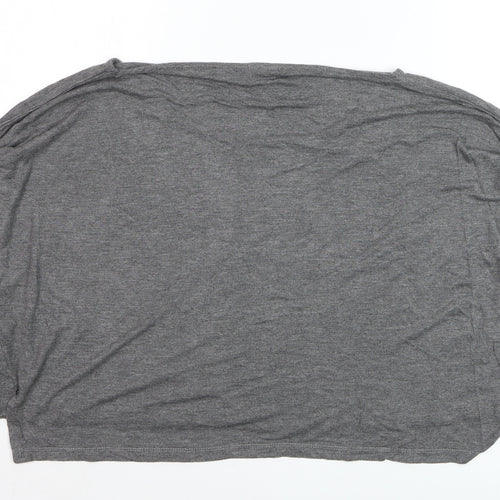 French Connection Women's Grey Relaxed 3/4 Sleeve Viscose T-Shirt Size S