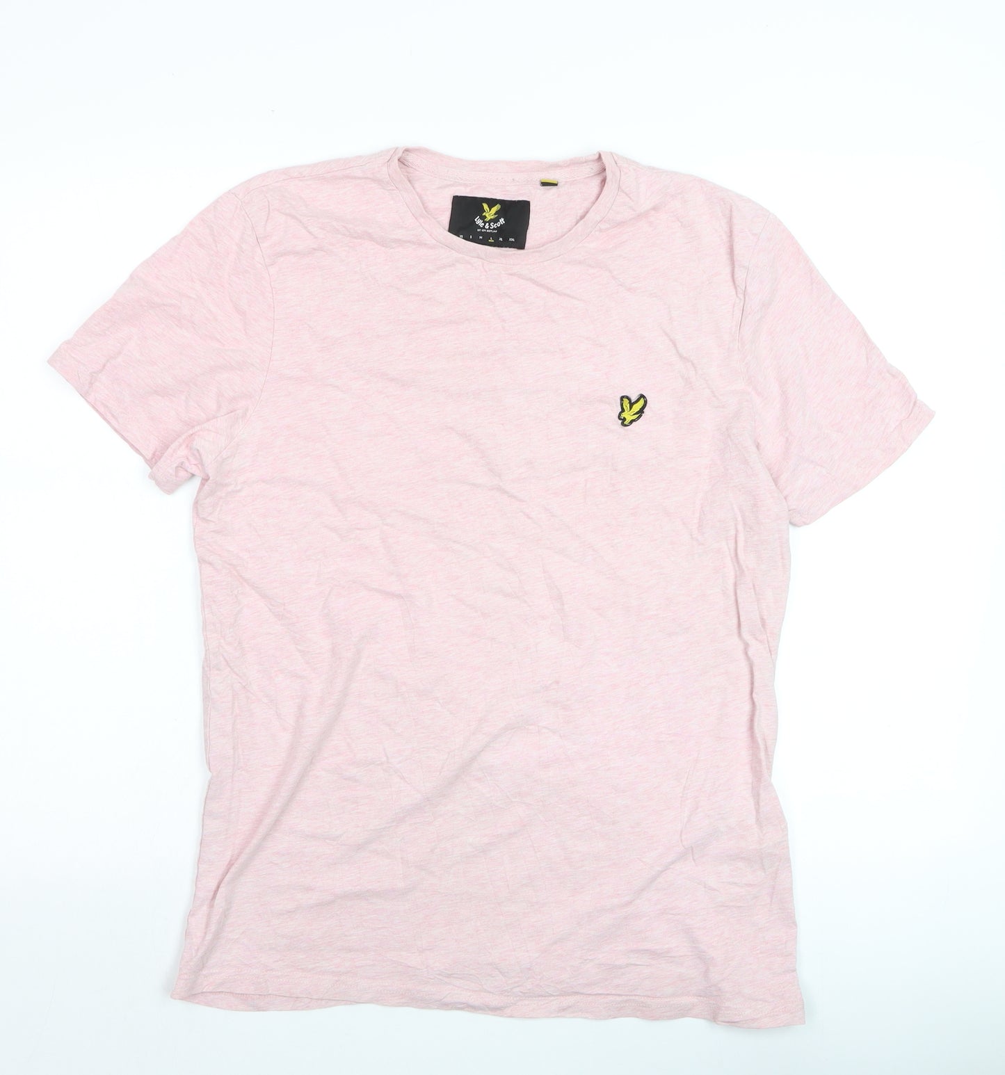 Lyle & Scott Men's Pink Cotton Crew Neck Short Sleeve T-Shirt Size L