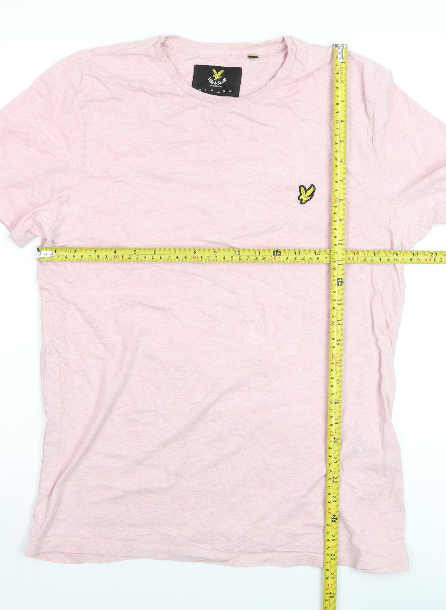 Lyle & Scott Men's Pink Cotton Crew Neck Short Sleeve T-Shirt Size L