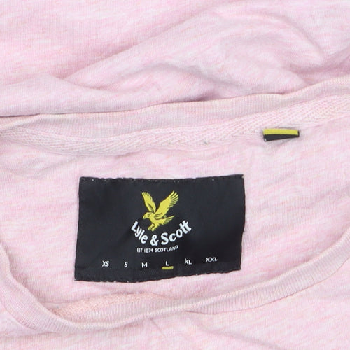 Lyle & Scott Men's Pink Cotton Crew Neck Short Sleeve T-Shirt Size L