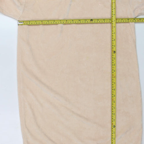 Jack Wills Womens Beige Pullover Hoodie UK 8 Velour Cotton Blend
