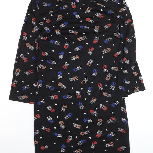 By Henry Holland Womens Black Floral Shift Dress Size 12