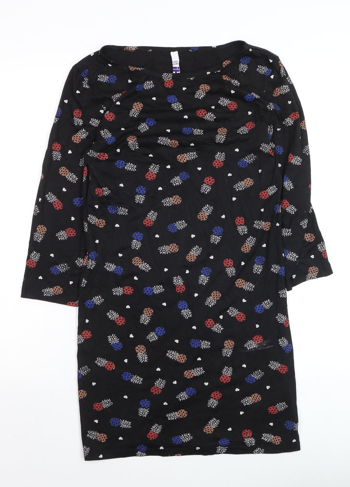 By Henry Holland Womens Black Floral Shift Dress Size 12