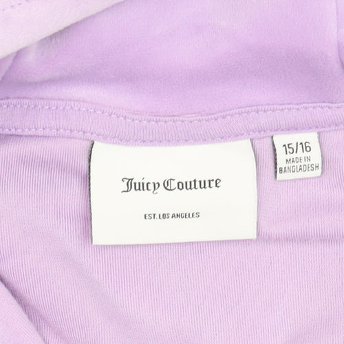Juicy Couture Womens Lavender Velour Full Zip Hoodie Size 15/16