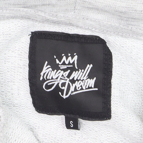 Kings Will Dream Men's Grey Full Zip Hoodie Size S Lightweight Cotton Blend