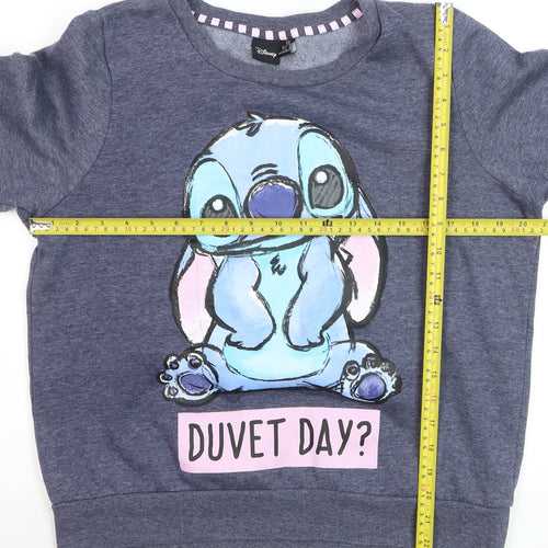 Disney Boys Blue Stitch Sweatshirt Medium Pullover Graphic Print
