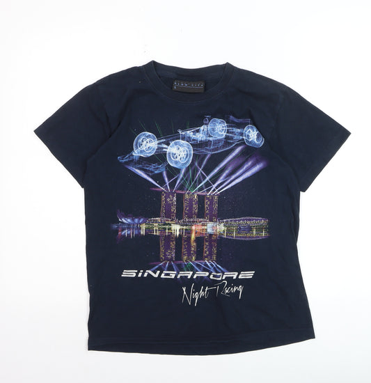 Glow City Boys Black Singapore Night Racing Graphic T-Shirt Size S