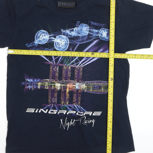 Glow City Boys Black Singapore Night Racing Graphic T-Shirt Size S
