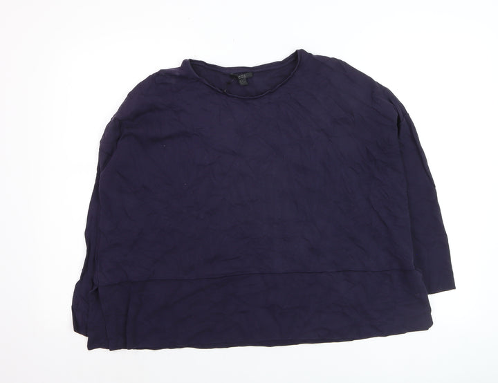 COS Women's Blue Relaxed Viscose Blouse Size 10