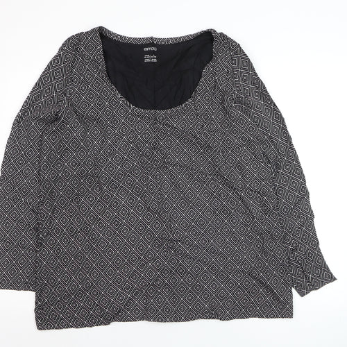 Esmara Women's Black Geometric Pullover Jumper Size 26/28