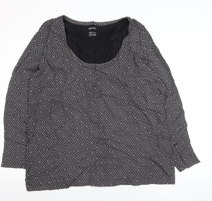 Esmara Women's Black Geometric Pullover Jumper Size 26/28