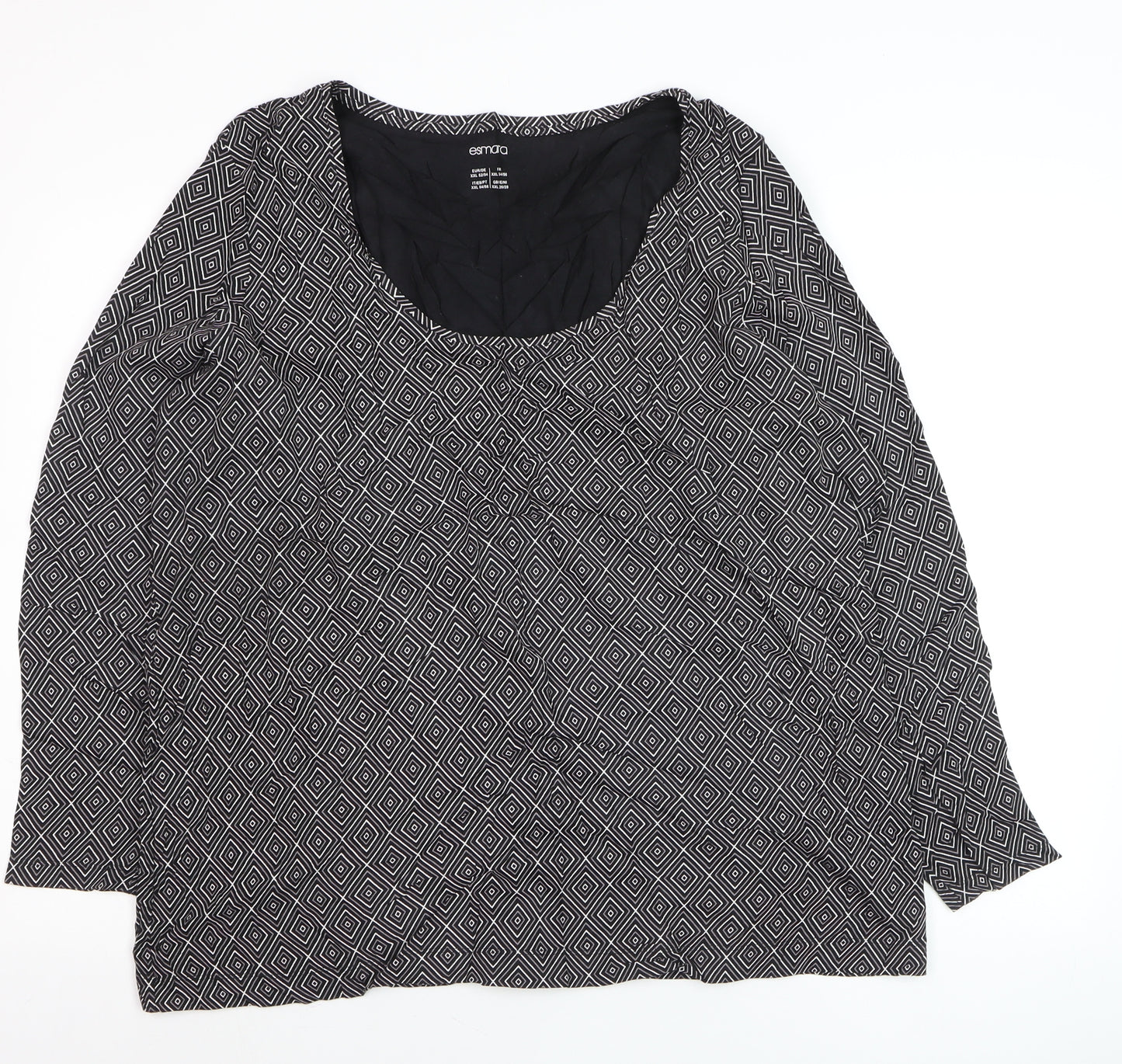 Esmara Women's Black Geometric Pullover Jumper Size 26/28
