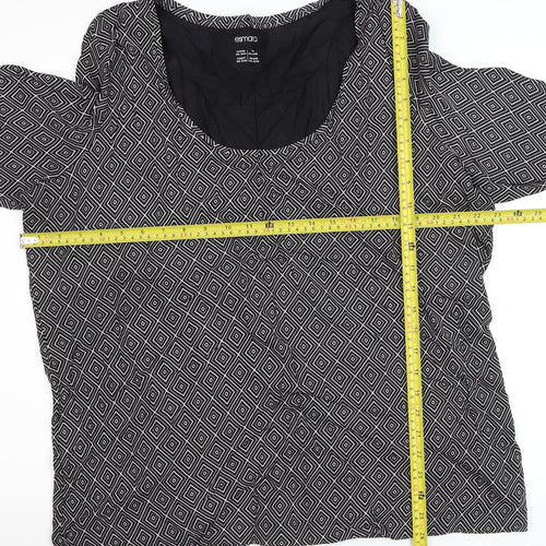 Esmara Women's Black Geometric Pullover Jumper Size 26/28