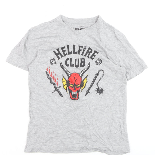 Primark Stranger Things Hellfire Club Grey T-Shirt Men's XS