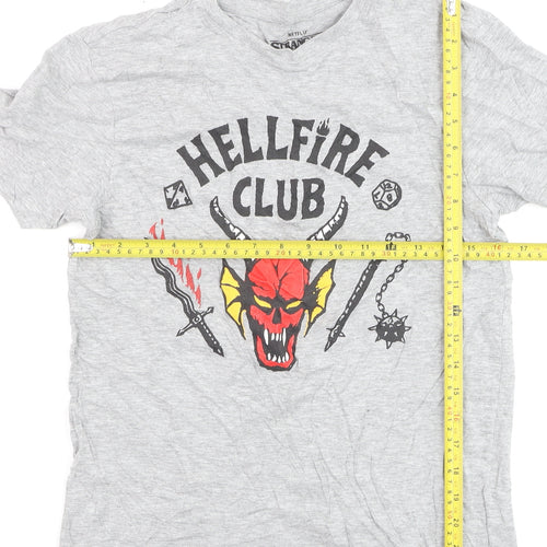 Primark Stranger Things Hellfire Club Grey T-Shirt Men's XS