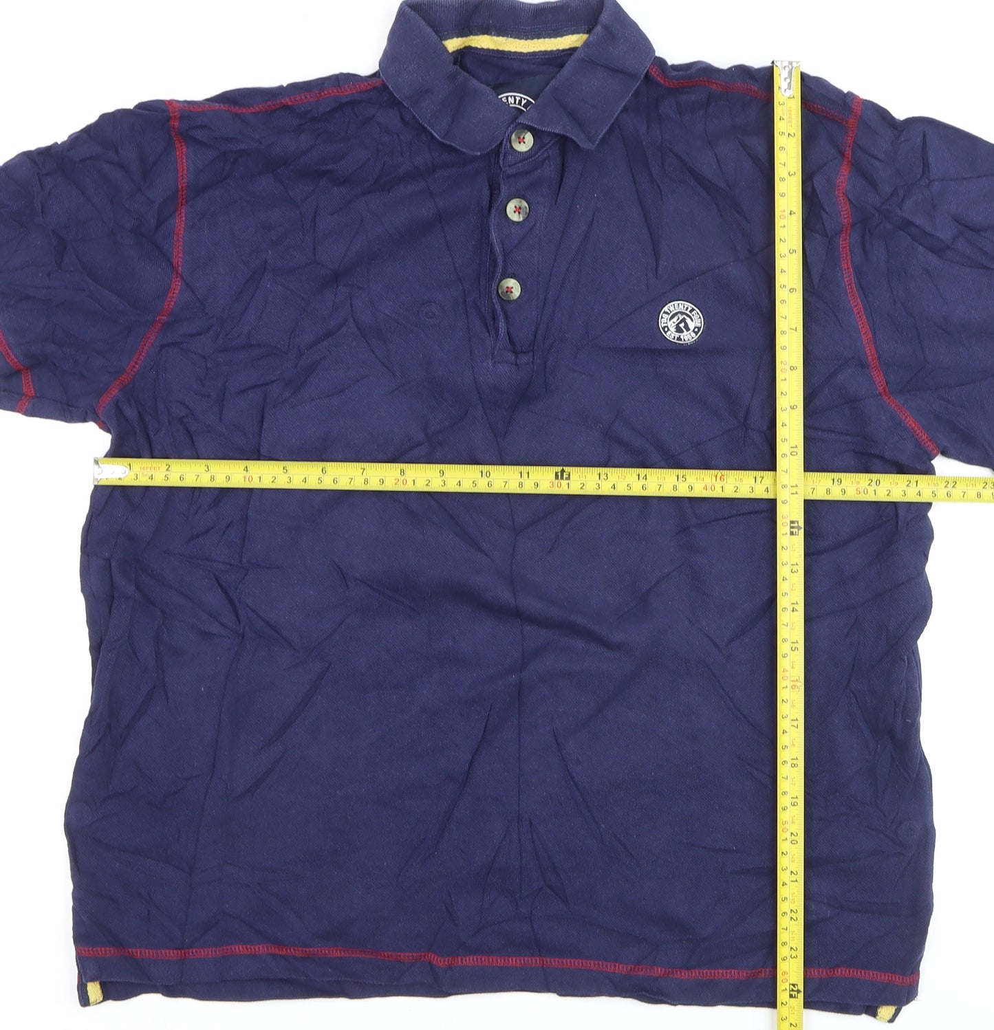 Tog Twenty Four Men's Blue Cotton Polo Shirt Size L