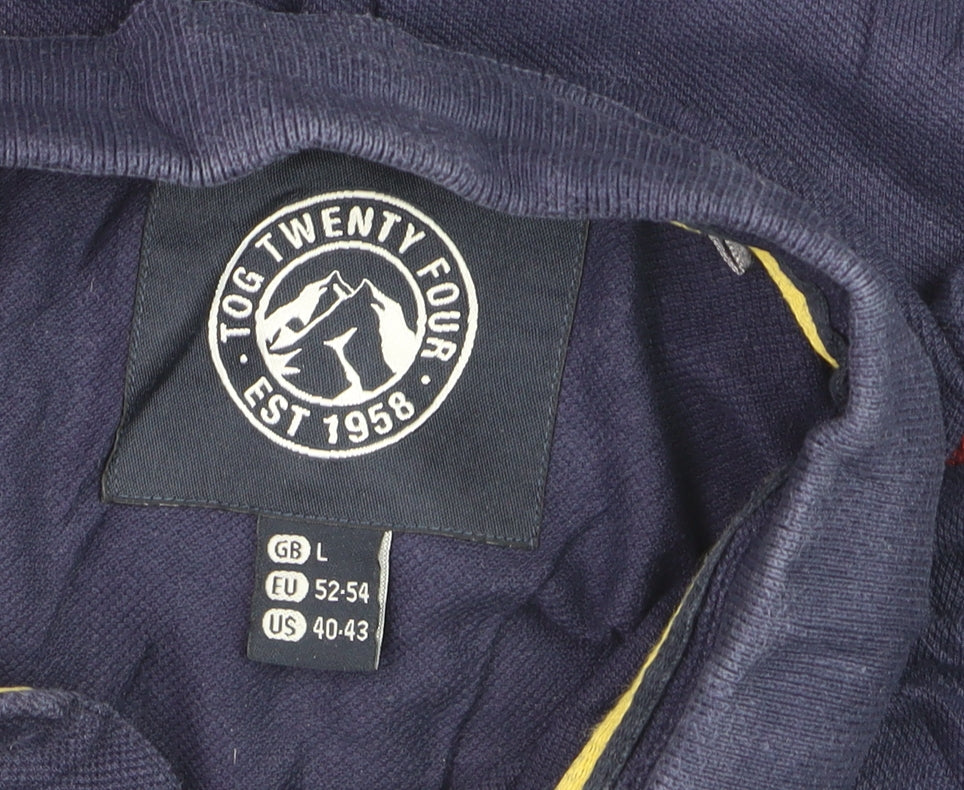 Tog Twenty Four Men's Blue Cotton Polo Shirt Size L