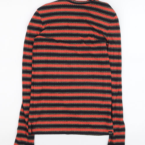 Maison Scotch Women's Multicoloured Striped Long Sleeve Knit Top XS