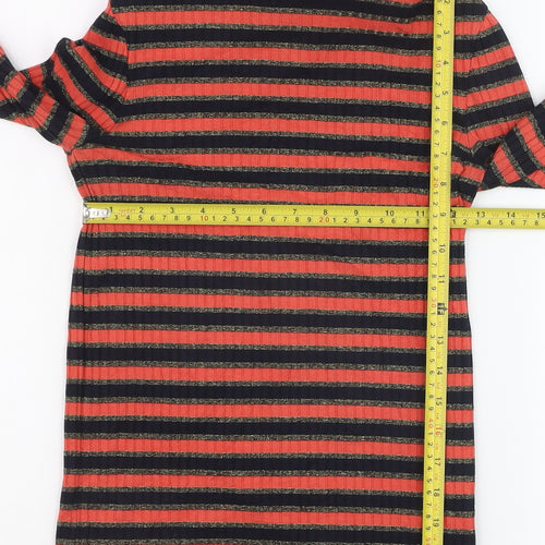 Maison Scotch Women's Multicoloured Striped Long Sleeve Knit Top XS