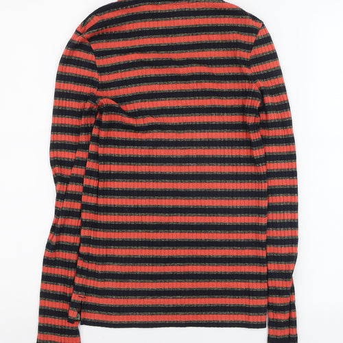 Maison Scotch Women's Multicoloured Striped Long Sleeve Knit Top XS