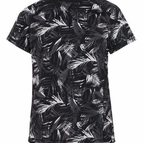 Next Women’s Black Tropical Print Short Sleeve T-Shirt Size S