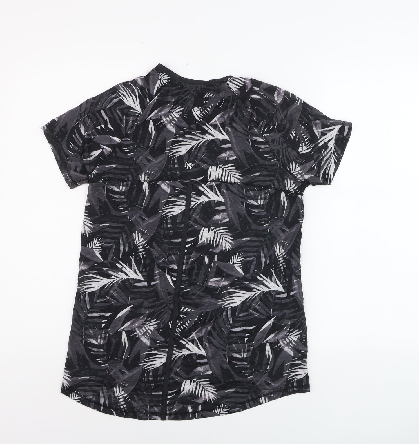 Next Women’s Black Tropical Print Short Sleeve T-Shirt Size S