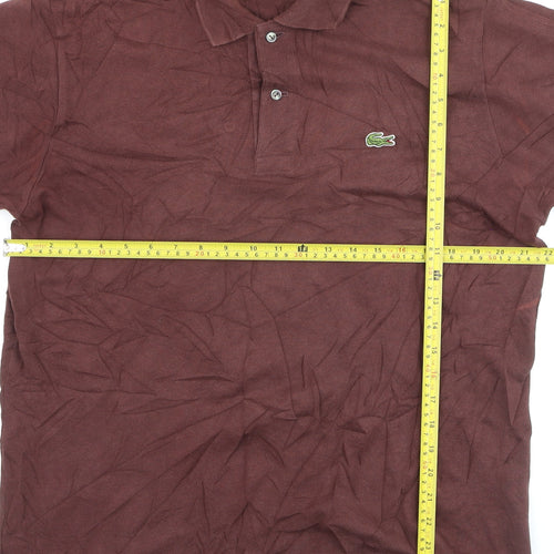 Lacoste Men’s Brown Classic Fit Polo Shirt Size L Cotton Logo
