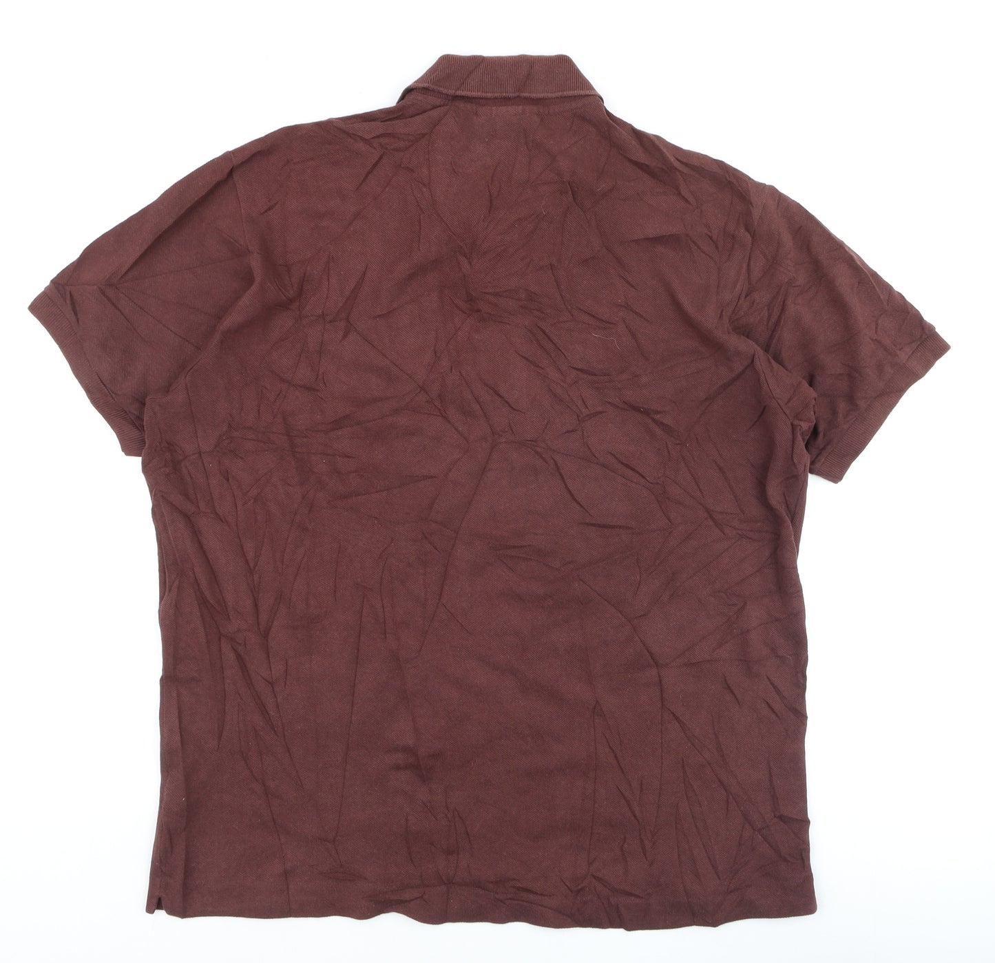 Lacoste Men’s Brown Classic Fit Polo Shirt Size L Cotton Logo