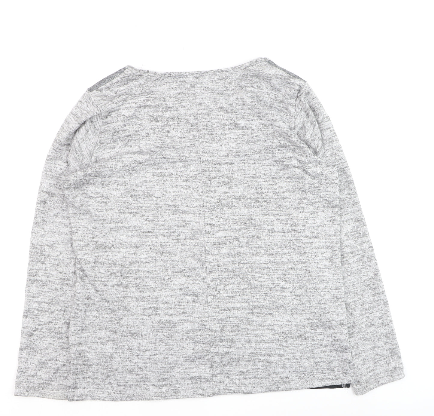 Festa Women Grey Floral Long Sleeve Jersey T-Shirt Size 16