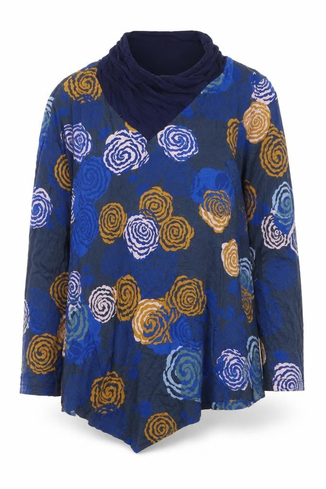 Joe Browns Womens Multicoloured Floral Cowl Neck Tunic Blouse Size 12