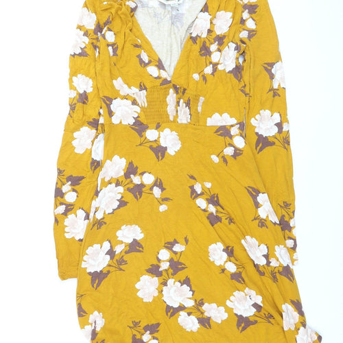 Miss Selfridge Women’s Yellow Floral A-Line Dress Size 8