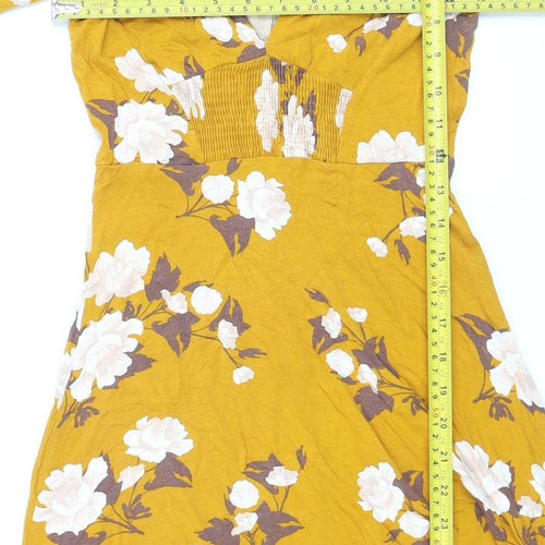 Miss Selfridge Women’s Yellow Floral A-Line Dress Size 8