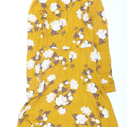 Miss Selfridge Women’s Yellow Floral A-Line Dress Size 8