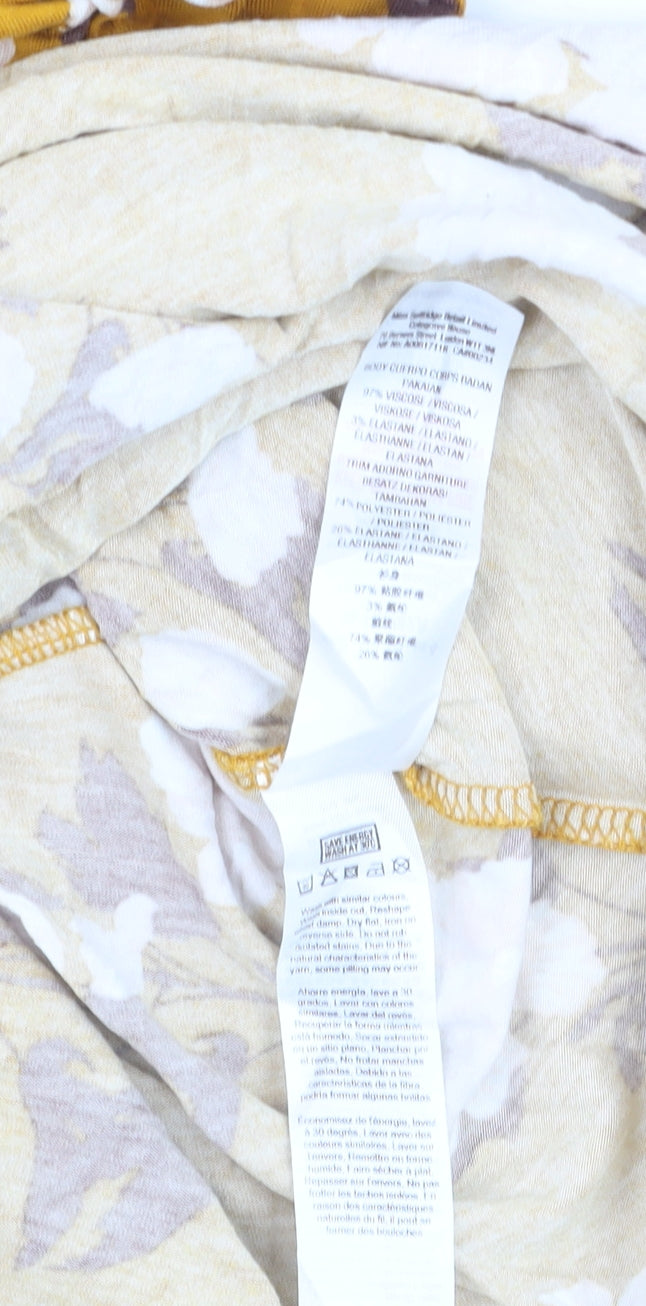 Miss Selfridge Women’s Yellow Floral A-Line Dress Size 8