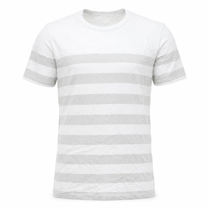 Gap Men's XS Grey Striped Crew Neck Cotton Blend T-Shirt