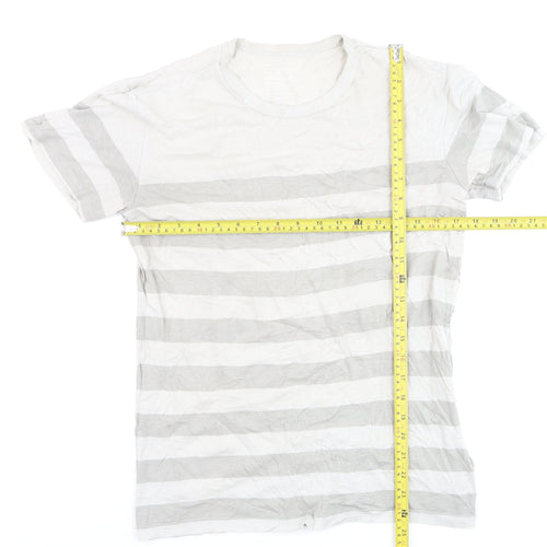Gap Men's XS Grey Striped Crew Neck Cotton Blend T-Shirt