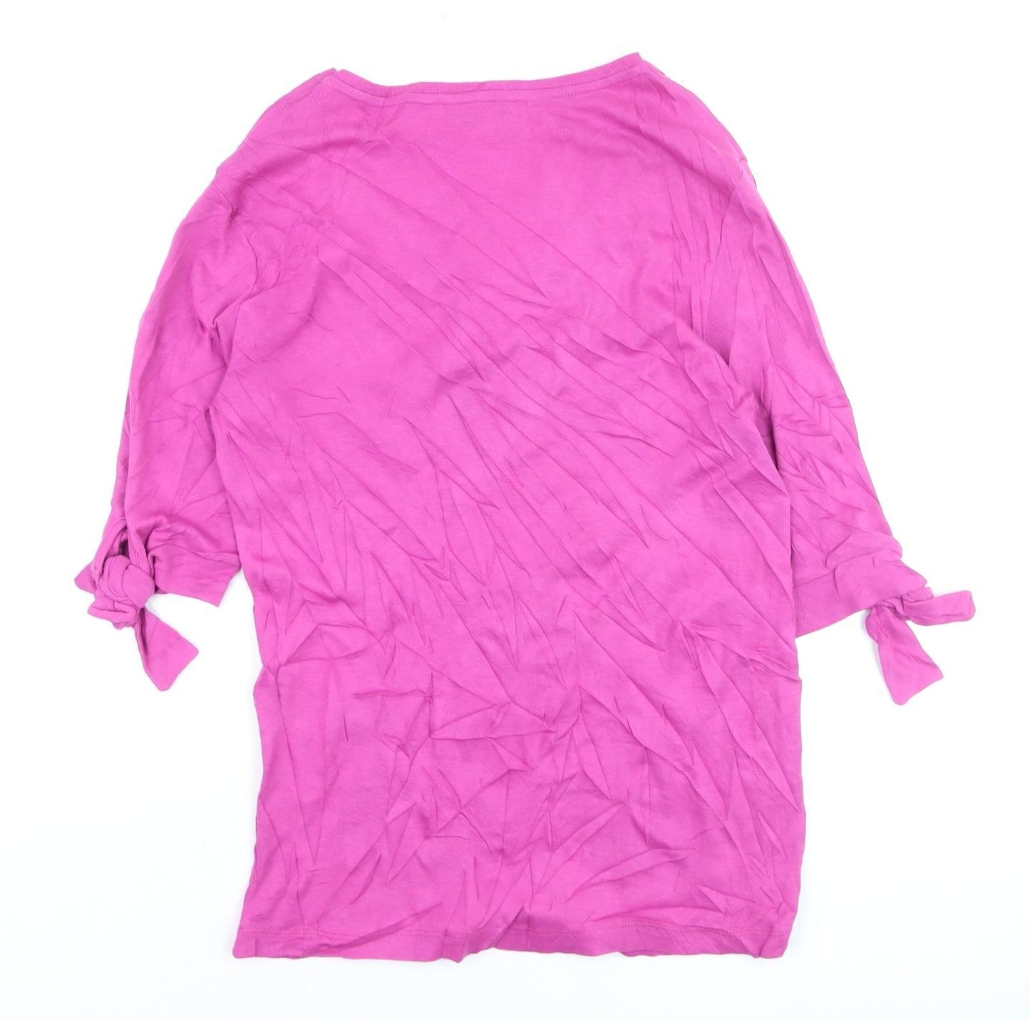 Cotton Traders Women Pink Size 10 Scoop Neck 3/4 Sleeve T-Shirt