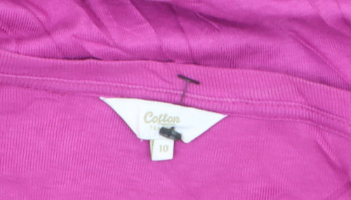 Cotton Traders Women Pink Size 10 Scoop Neck 3/4 Sleeve T-Shirt