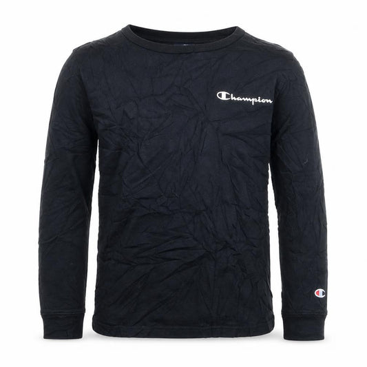 Champion Boys Black Cotton Pullover Jumper Small 7-8 Years Crew Neck