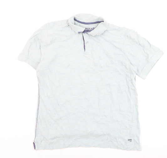 White Stuff Men's Blue Cotton Polo Shirt Size S Casual Summer Top