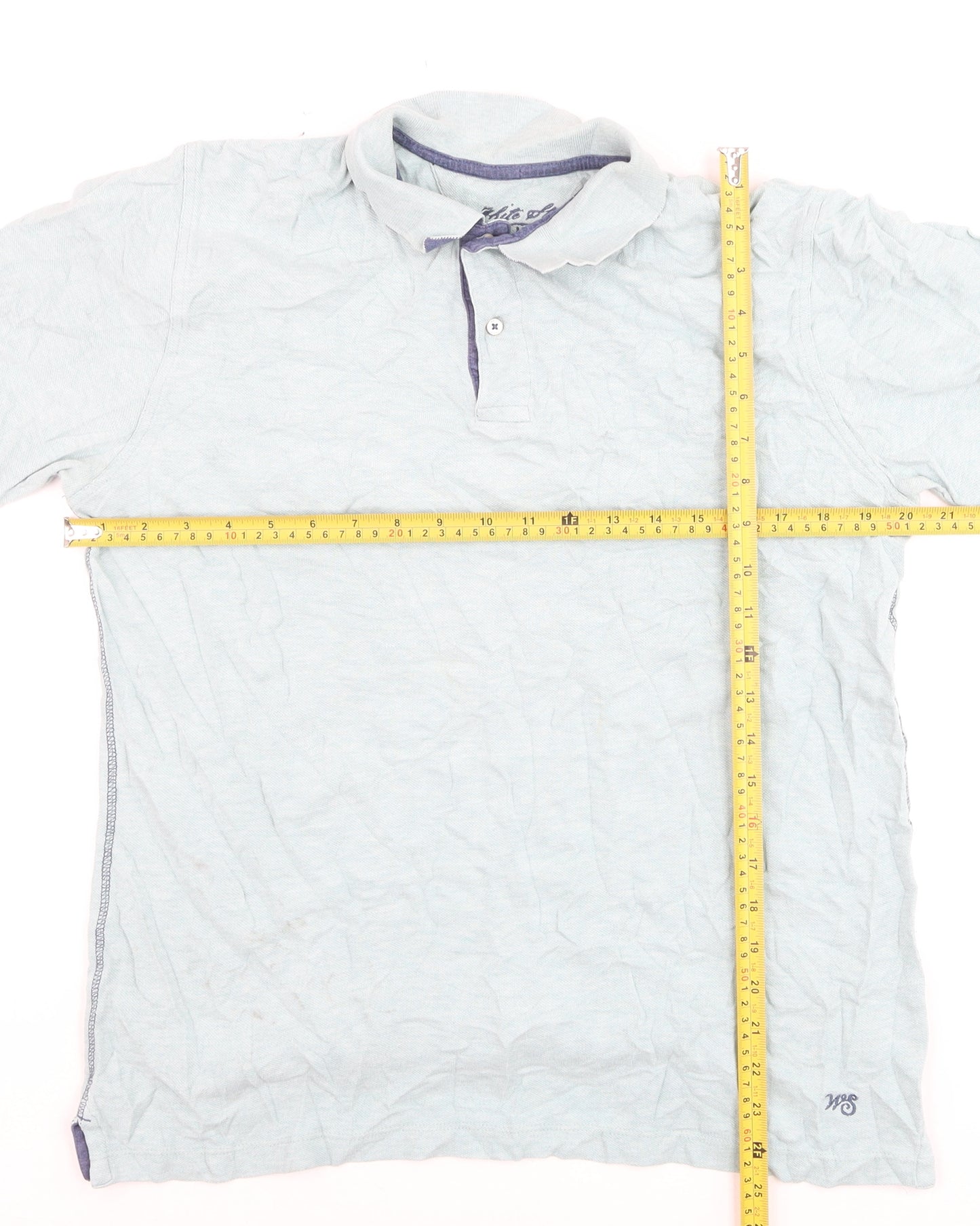 White Stuff Men's Blue Cotton Polo Shirt Size S Casual Summer Top