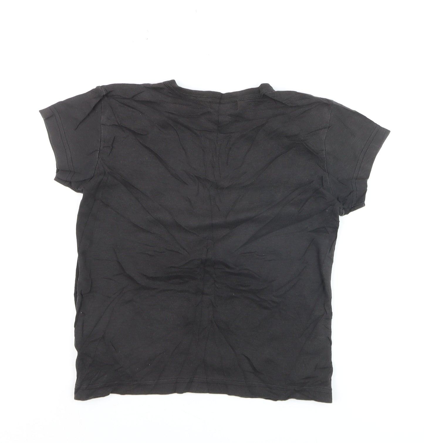 DKNY Women's Black Cotton V-Neck Short Sleeve T-Shirt M