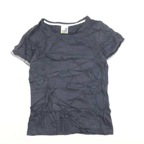 Weird Fish Womens Blue Size 8 Cotton Short Sleeve T-Shirt