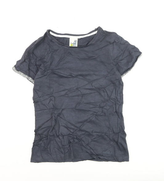 Weird Fish Womens Blue Size 8 Cotton Short Sleeve T-Shirt