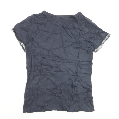 Weird Fish Womens Blue Size 8 Cotton Short Sleeve T-Shirt