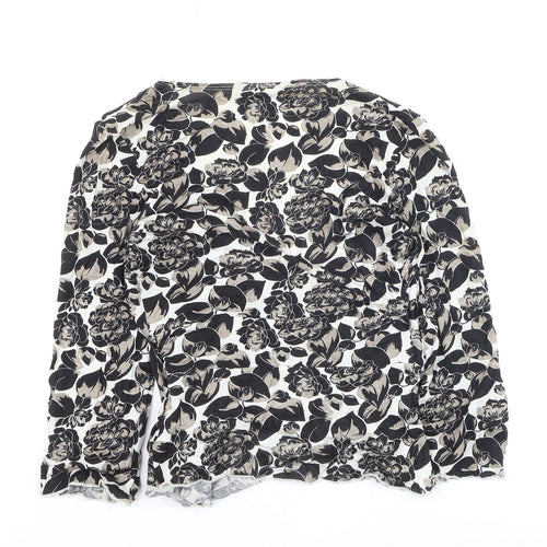 Banana Republic Womens Black Floral Wrap Blouse Size S