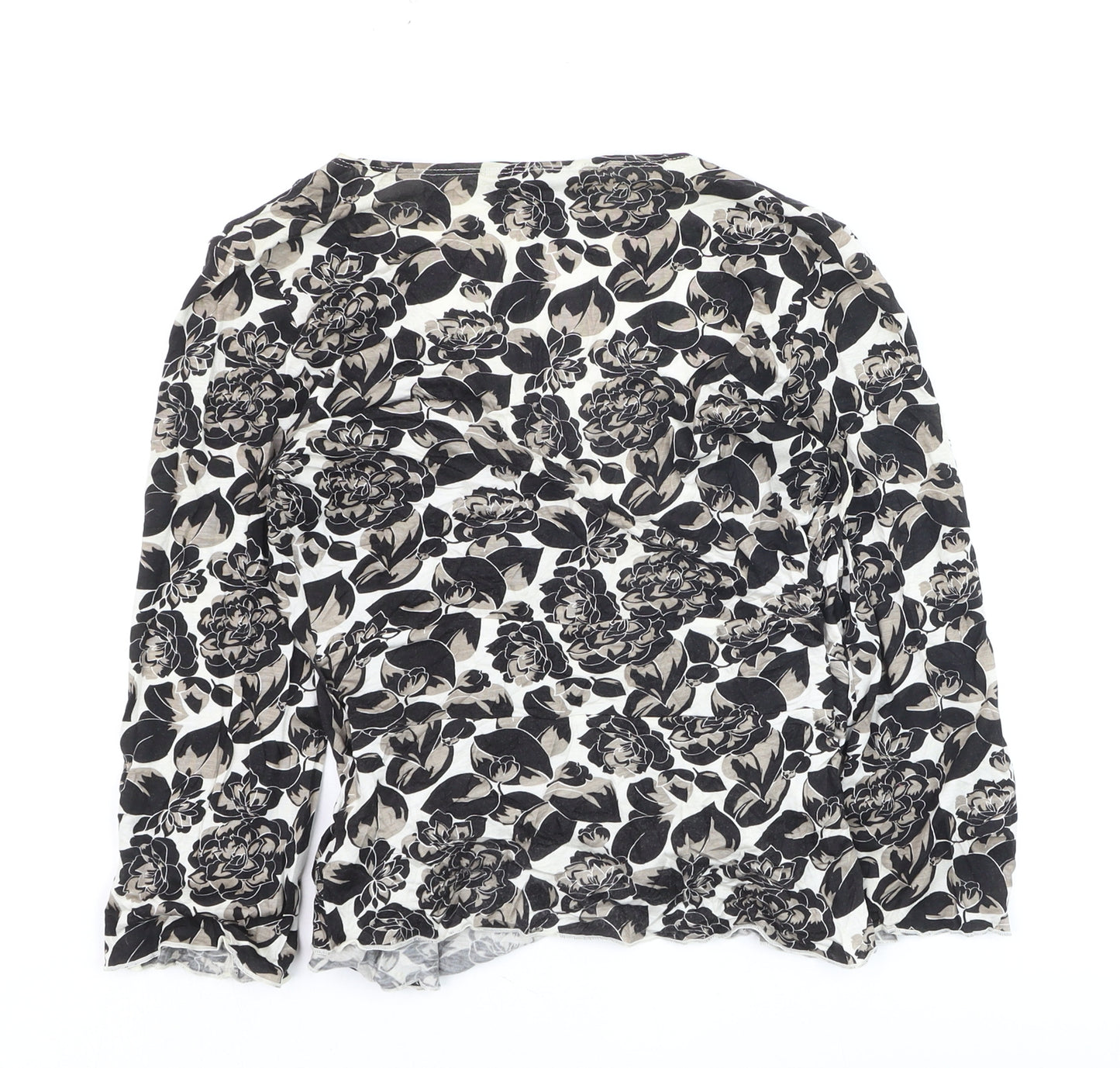 Banana Republic Womens Black Floral Wrap Blouse Size S
