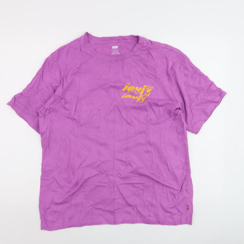 Levi's Men's Purple Relaxed Fit Cotton Crew Neck T-Shirt M