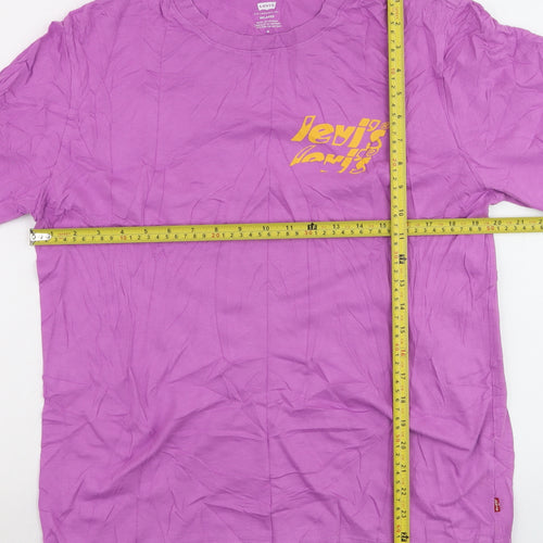 Levi's Men's Purple Relaxed Fit Cotton Crew Neck T-Shirt M